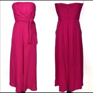 ✨Anthropologie✨ Maeve Pink Strapless Jumpsuit